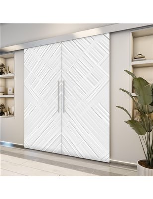 Holzschiebetür Eco-Line - Weiss 3D  Model 3006-2