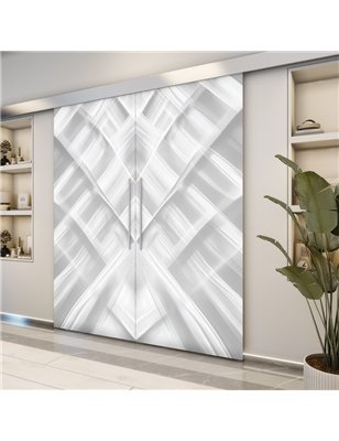 Holzschiebetür Eco-Line - Weiss 3D  Model 3008-2
