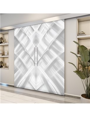 Holzschiebetür Eco-Line - Weiss 3D  Model 3008-2