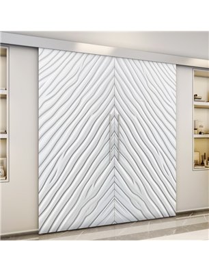 Holzschiebetür Eco-Line - Weiss 3D  Model 3037-3