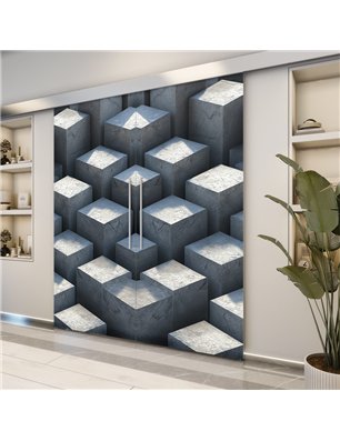 Holzschiebetür Eco-Line - Beton und Stein  Model 3011-2