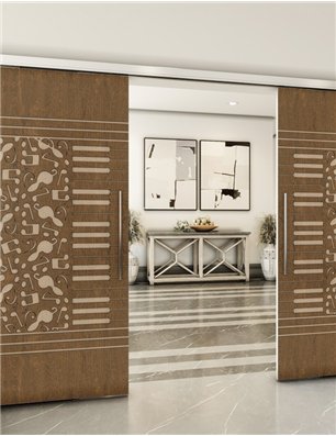 Holzschiebetür Slim-Line - Holz-Mix  Model 3061