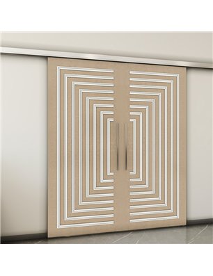 Holzschiebetür Slim-Line - Eiche und Weiss  Model 3001-2