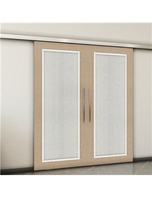 Holzschiebetür Slim-Line - Eiche und Weiss  Model 3005-2