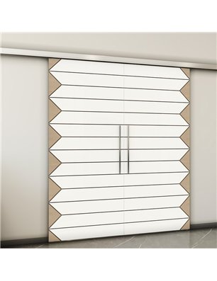 Holzschiebetür Slim-Line - Eiche und Weiss  Model 3007-2