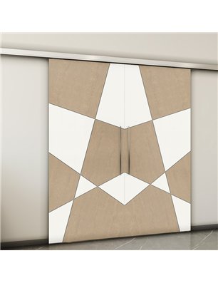 Holzschiebetür Slim-Line - Eiche und Weiss  Model 3011-2
