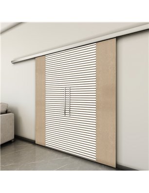 Holzschiebetür Slim-Line - Eiche und Weiss  Model 3012-3