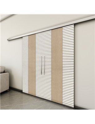 Holzschiebetür Slim-Line - Eiche und Weiss  Model 3013-3