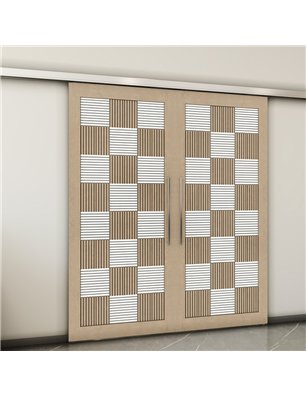 Holzschiebetür Slim-Line - Eiche und Weiss  Model 3015-2