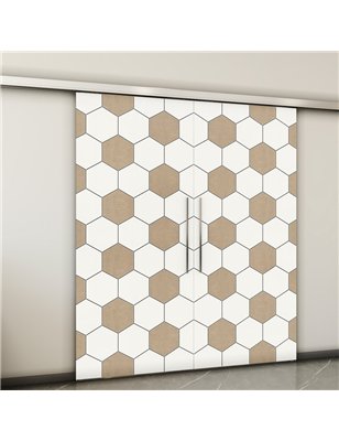 Holzschiebetür Slim-Line - Eiche und Weiss  Model 3018-2