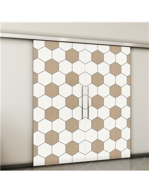 Holzschiebetür Slim-Line - Eiche und Weiss  Model 3018-2