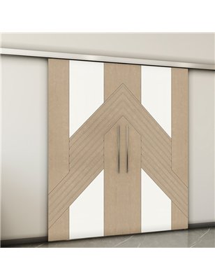 Holzschiebetür Slim-Line - Eiche und Weiss  Model 3019-2