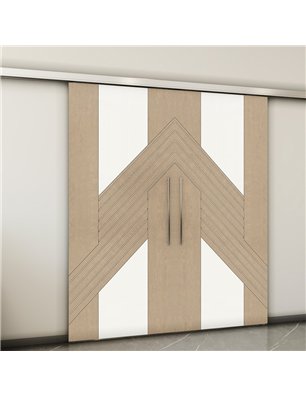 Holzschiebetür Slim-Line - Eiche und Weiss  Model 3019-2