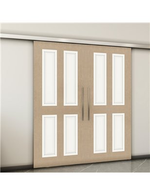 Holzschiebetür Slim-Line - Eiche und Weiss  Model 3022-2
