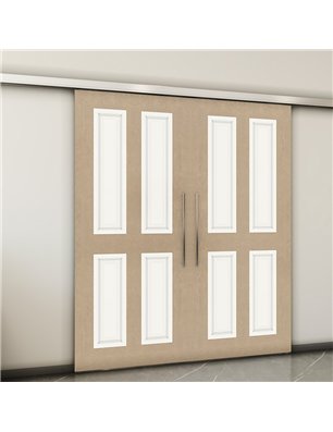 Holzschiebetür Slim-Line - Eiche und Weiss  Model 3022-2