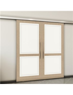 Holzschiebetür Slim-Line - Eiche und Weiss  Model 3023-2