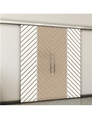 Holzschiebetür Slim-Line - Eiche und Weiss  Model 3024-2