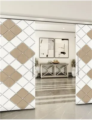 Holzschiebetür Slim-Line - Eiche und Weiss Model 3025