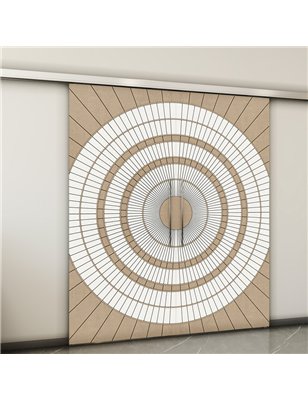 Holzschiebetür Slim-Line - Eiche und Weiss  Model 3036-2