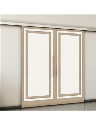 Holzschiebetür Slim-Line - Eiche und Weiss  Model 3041-2