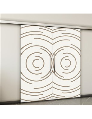 Holzschiebetür Slim-Line - Eiche und Weiss  Model 3046-2