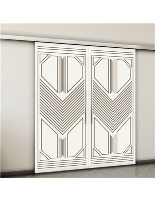Holzschiebetür Slim-Line - Eiche und Weiss  Model 3048-2