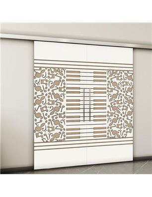 Holzschiebetür Slim-Line - Eiche und Weiss  Model 3061-2
