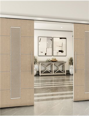 Holzschiebetür Slim-Line - Eiche und Weiss  Model 3067