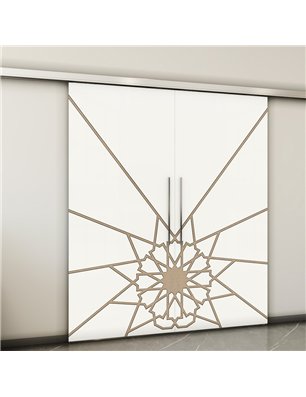 Holzschiebetür Slim-Line - Eiche und Weiss  Model 3068-2