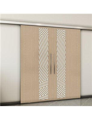 Holzschiebetür Slim-Line - Eiche und Weiss  Model 3070-2