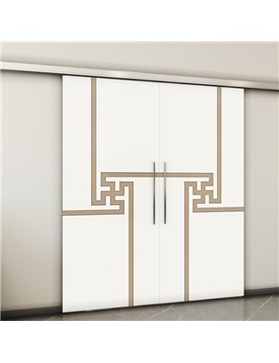 Holzschiebetür Slim-Line - Eiche und Weiss  Model 3071-2