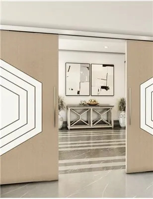 Holzschiebetür Slim-Line - Eiche und Weiss Model 3072