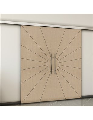 Holzschiebetür Slim-Line - Eiche und Weiss  Model 3074-2
