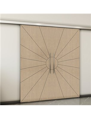 Holzschiebetür Slim-Line - Eiche und Weiss  Model 3074-2
