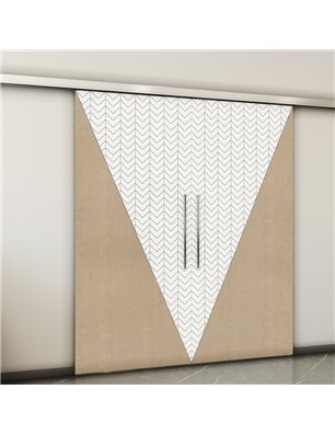 Holzschiebetür Slim-Line - Eiche und Weiss  Model 3078-2