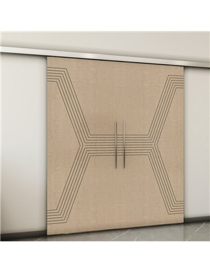 Holzschiebetür Slim-Line - Eiche und Weiss  Model 3079-2