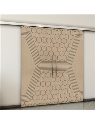 Holzschiebetür Slim-Line - Eiche und Weiss  Model 3080-2