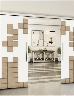 Holzschiebetür Slim-Line - Eiche und Weiss Model 3081