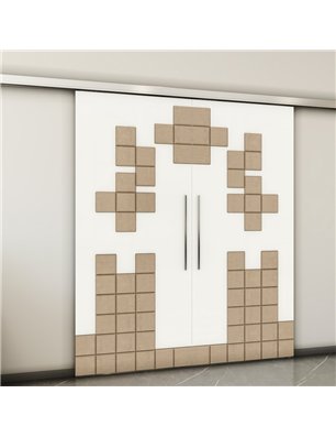 Holzschiebetür Slim-Line - Eiche und Weiss  Model 3081-2