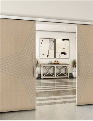 Holzschiebetür Slim-Line - Eiche und Weiss  Model 3083