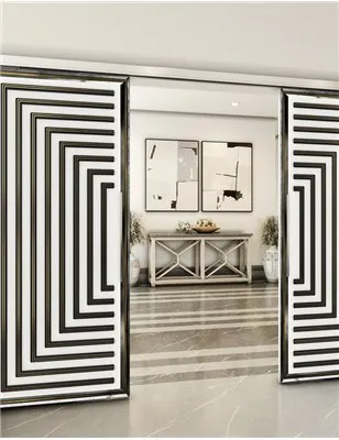 Holzschiebetür Slim-Line - Hell - Dunkel-Mix Model 3001