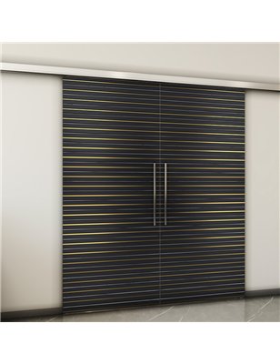 Holzschiebetür Slim-Line - Hell - Dunkel-Mix  Model 3014-2