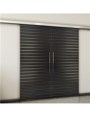 Holzschiebetür Slim-Line - Hell - Dunkel-Mix  Model 3014-2