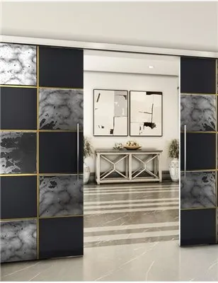 Holzschiebetür Slim-Line - Hell - Dunkel-Mix Model 3029