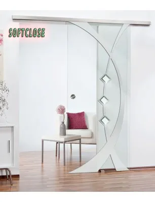 Schiebetüren - SLIM-LINE AVIGNON mit Facettensteinen