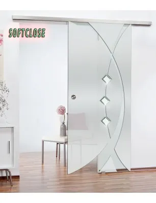 Schiebetüren - SLIM-LINE AVIGNON II mit Facettensteinen