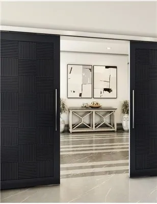 Holzschiebetür Slim-Line - Schwarz Model 3015