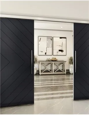 Holzschiebetür Slim-Line - Schwarz Model 3038