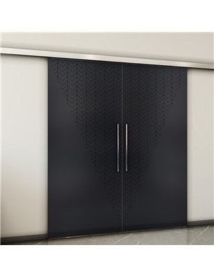 Holzschiebetür Slim-Line - Schwarz  Model 3078-2