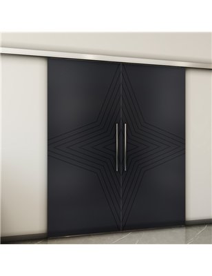 Holzschiebetür Slim-Line - Schwarz  Model 3083-2